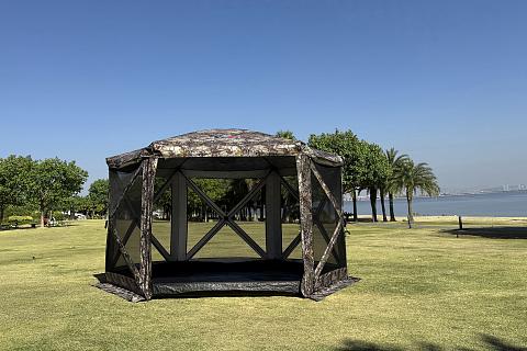 Фото шатер туристический kyoda 6 сторон, р.360*360*238см, плотн190т, 210d, цвет кмф