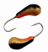 Фото чесночинка d 5,5 мм, вес 2,1 гр, цвет черный+золотисто-красный /10 шт/