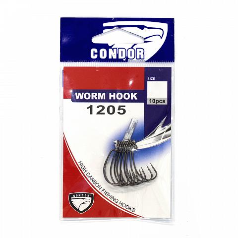Фото крючок офсетный condor worm hook №2 bn (50 шт/упак)